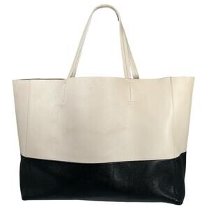 CELINE Horizontal Two Tone Large Leather Tote Purse